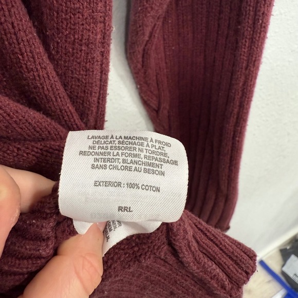 Columbia Sportswear V Neck Sweater Burgundy Ribbed Knit Mens Size L Cotton - Picture 4 of 6